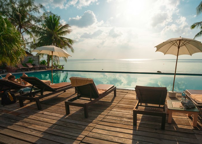 Sun deck overlooking the sea